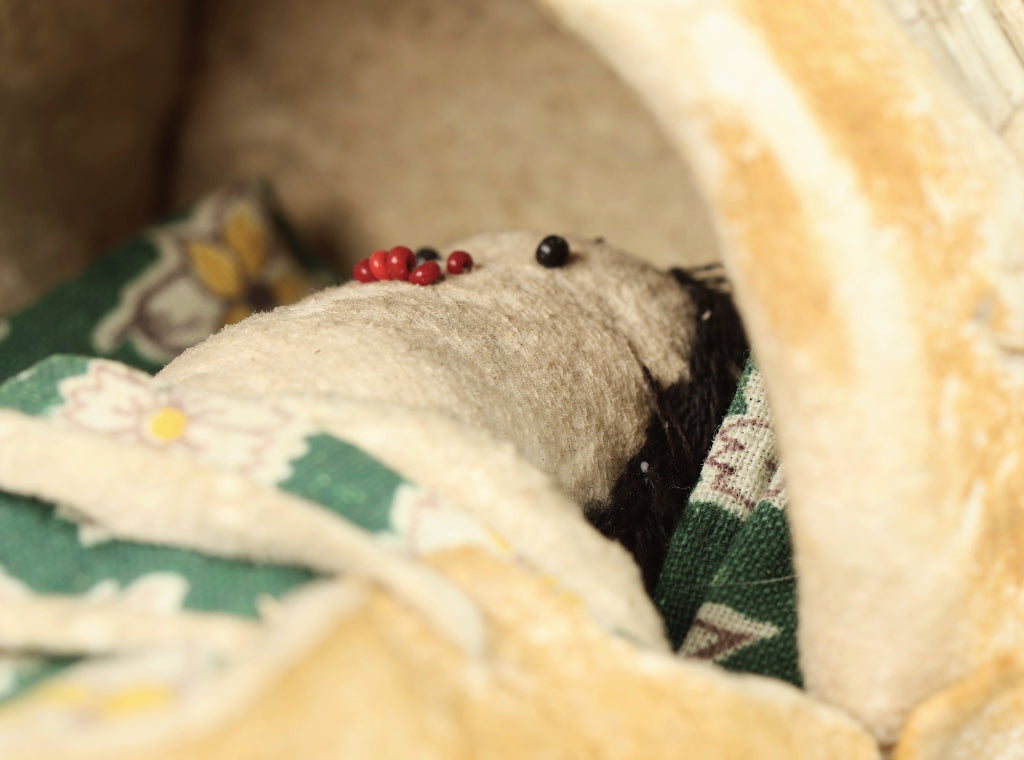 Mescalero Apache Toy Cradle with Doll By Guadalupe Tessay