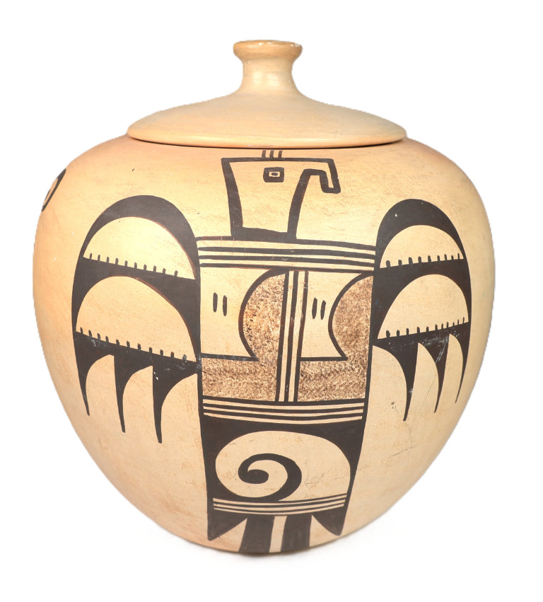 Hopi Pueblo Pottery with Lid By Sadie Adams