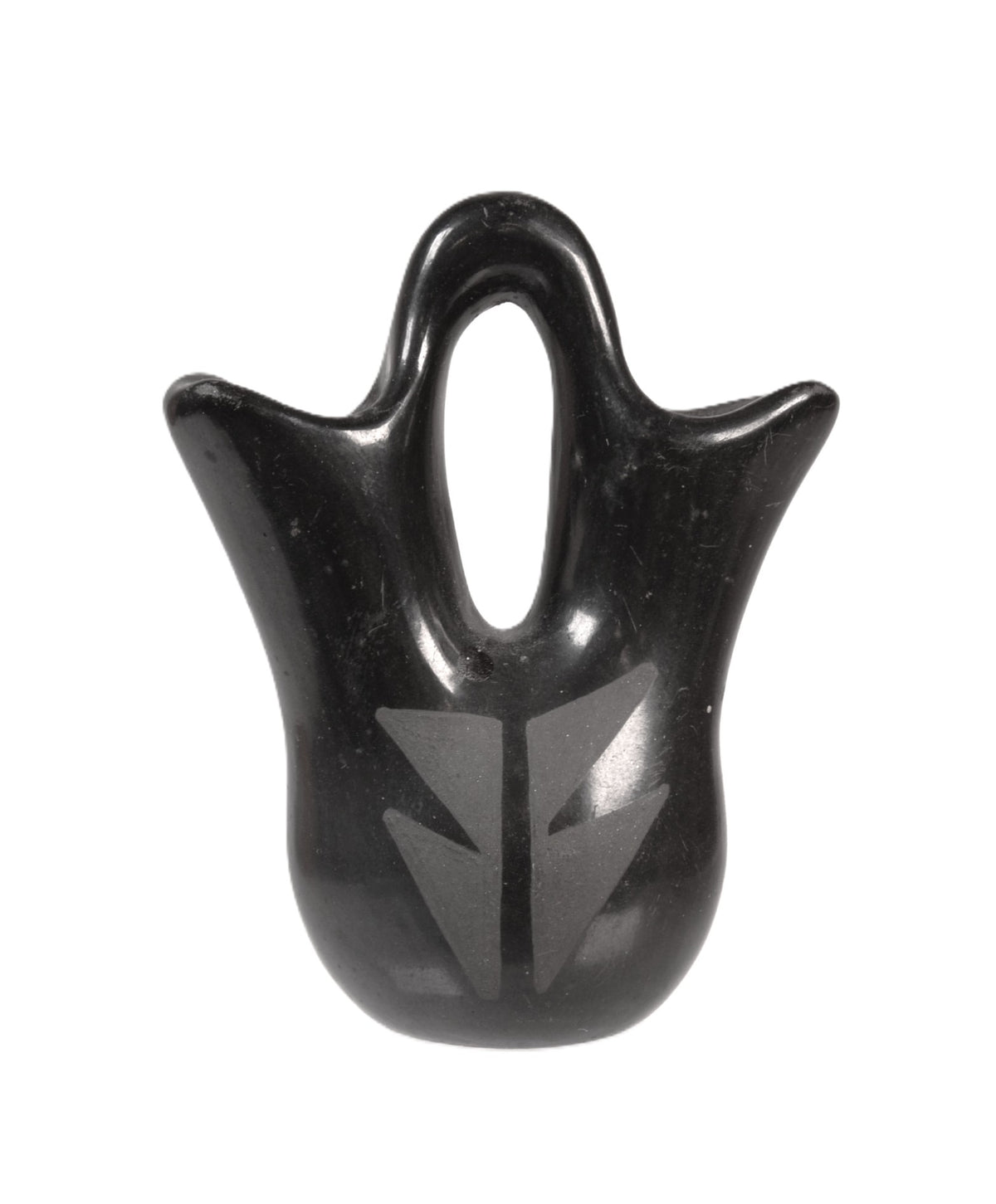 San Ildefonso Pueblo Miniature Black Wedding Jar Pottery