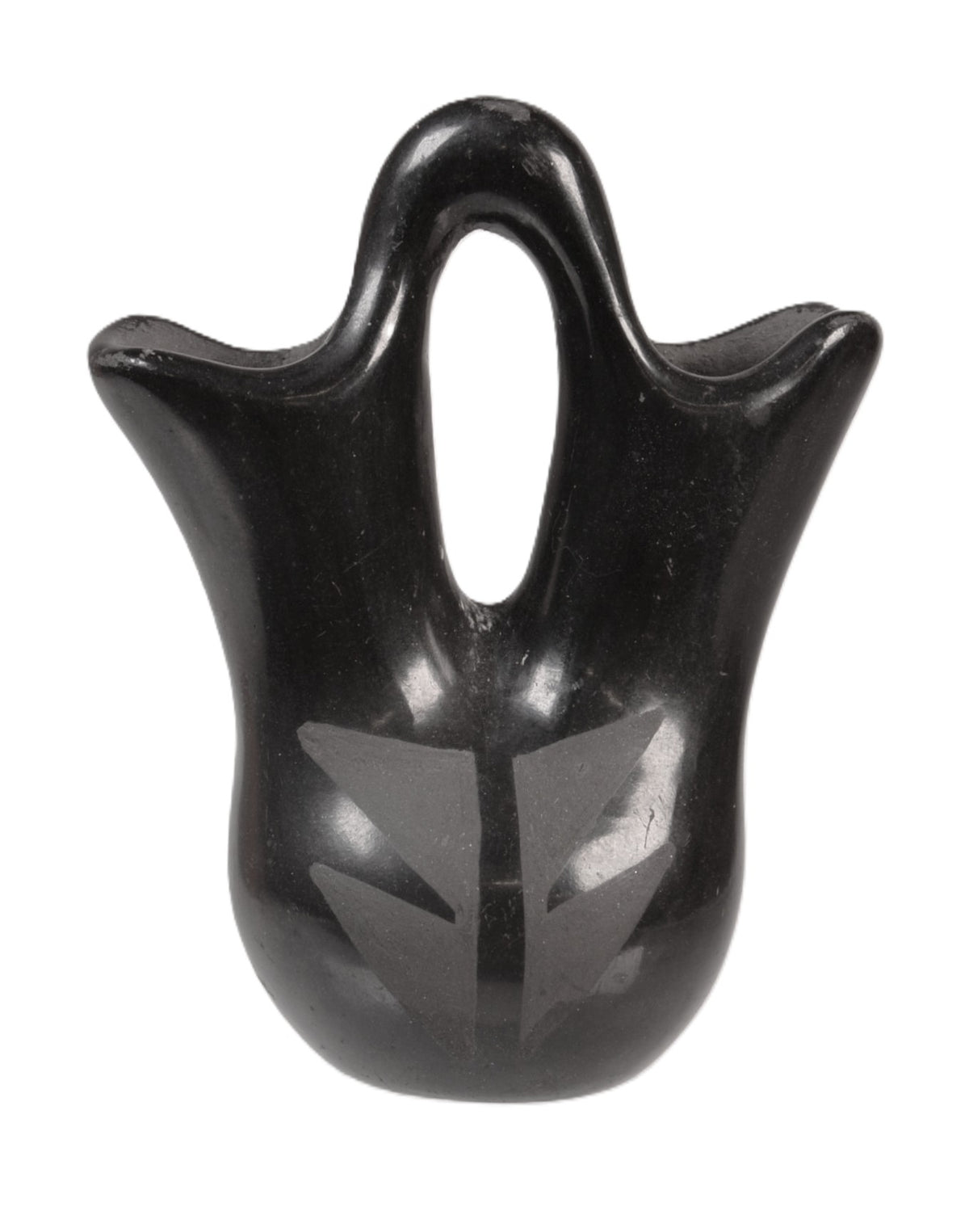 San Ildefonso Pueblo Miniature Black Wedding Jar Pottery