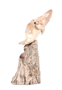 Eskimo Ivory Sperm Whale and Squid Statue