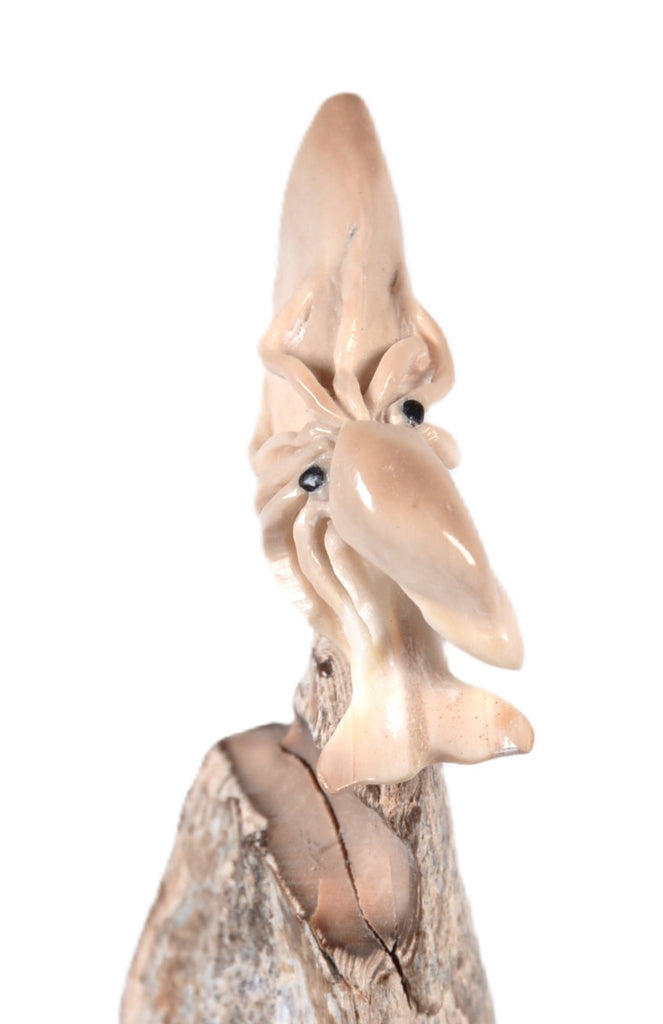 Eskimo Ivory Sperm Whale and Squid Statue