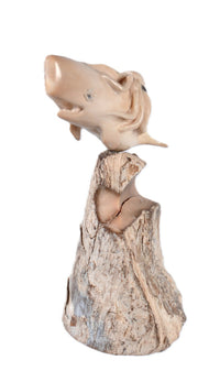 Eskimo Ivory Sperm Whale and Squid Statue