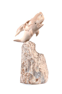 Eskimo Ivory Sperm Whale and Squid Statue