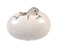 Japanese Netsuke Ivory Egg with Chicks