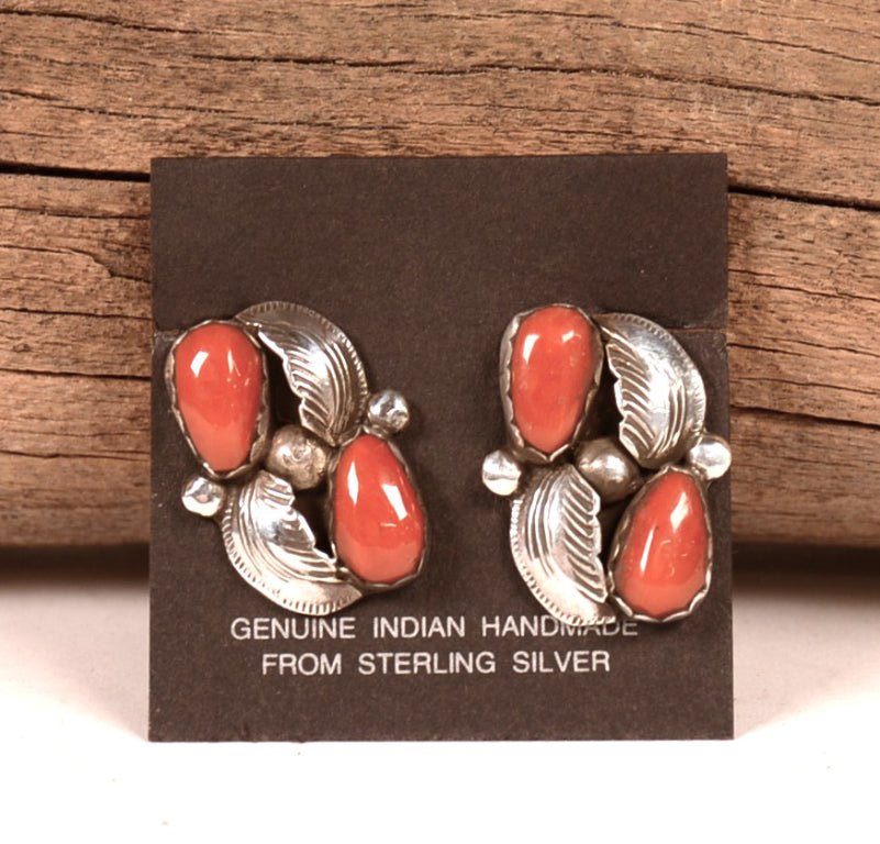 Navajo Coral Earrings