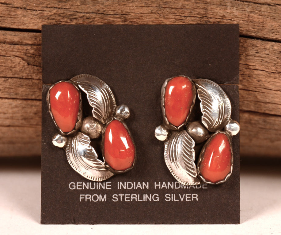 Navajo Coral Earrings