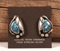 Navajo Sterling Silver and Spiderweb Turquoise Earrings