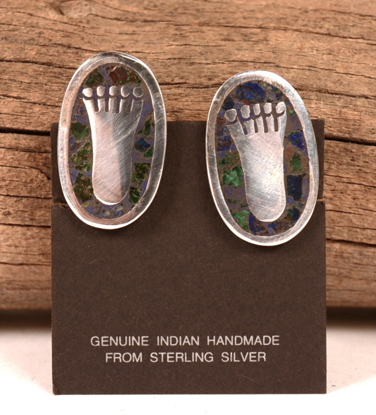 Navajo Sterling Silver Inlay Earrings