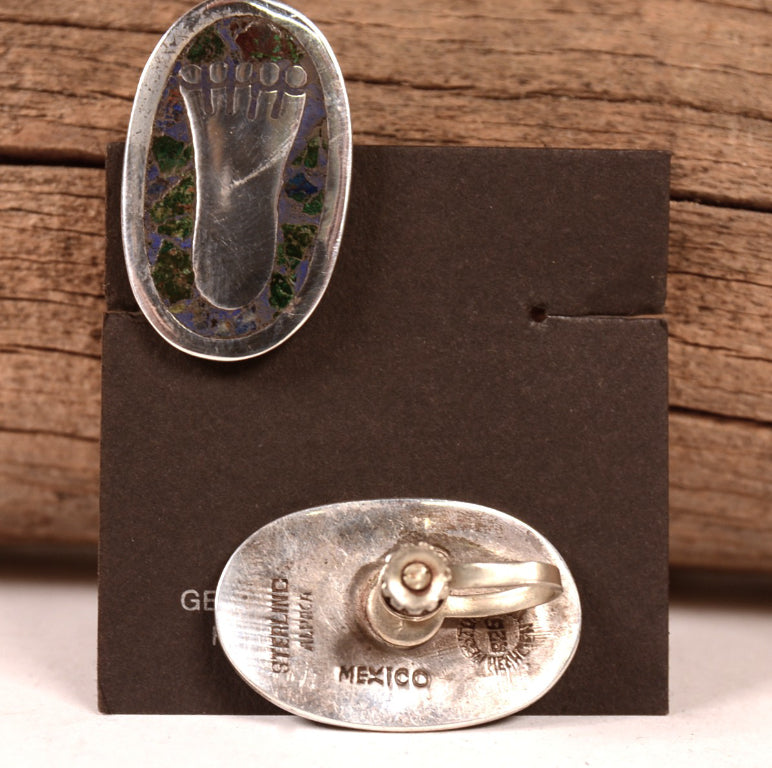 Navajo Sterling Silver Inlay Earrings