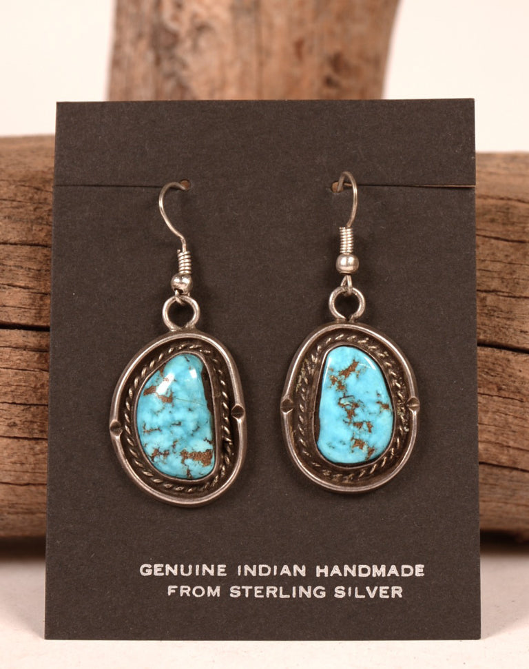 Navajo Sterling Silver and Turquoise Earrings