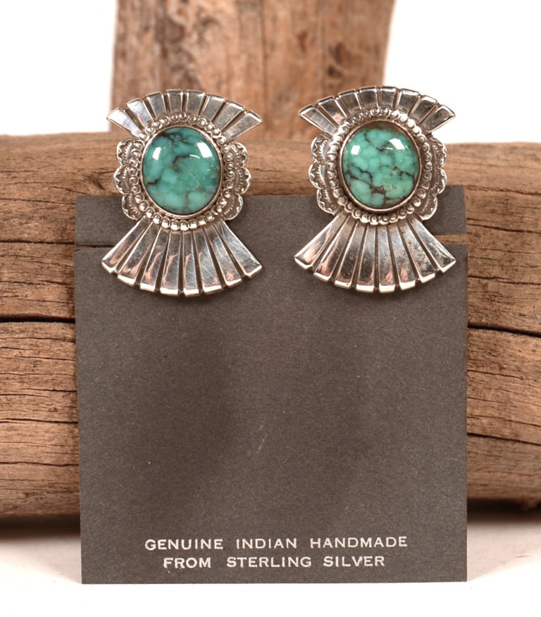 Navajo Sterling Silver and Turquoise Earrings