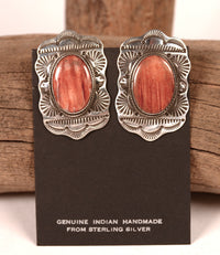 Navajo Red Spondalis Shell Earrings