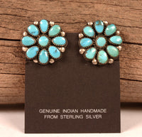 Zuni Pueblo Cluster Turquoise Earrings