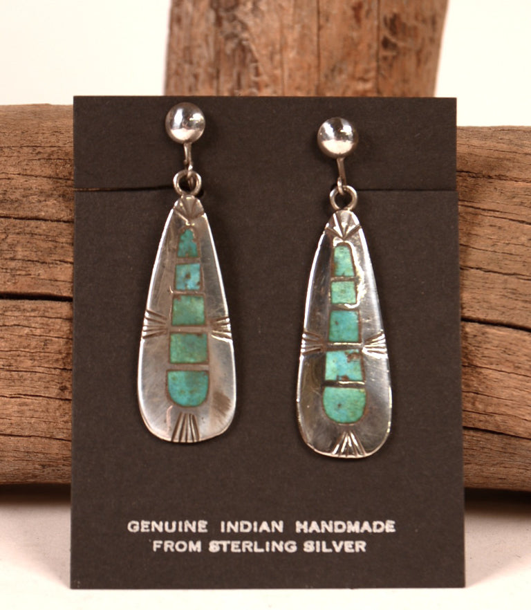 Navajo Sterling Silver Inlay Earrings