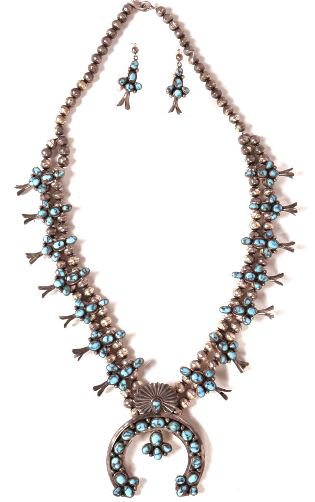 Navajo Squash Necklace and Post Earrings Set