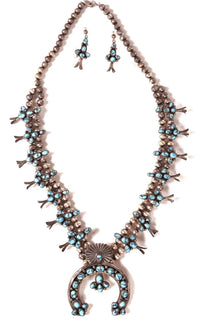 Navajo Squash Necklace and Post Earrings Set
