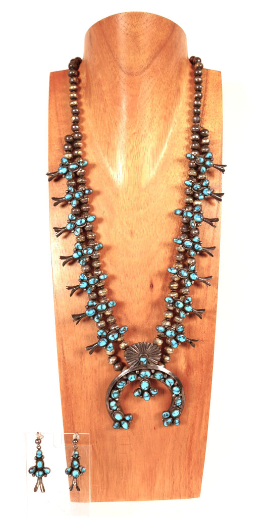 Navajo Squash Necklace and Post Earrings Set