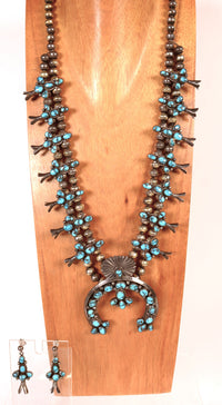 Navajo Squash Necklace and Post Earrings Set