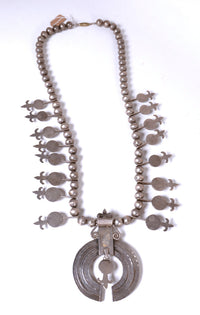 Navajo Sterling Silver Squash Blossom Naja Necklace