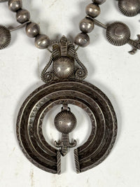 Navajo Sterling Silver Squash Blossom Naja Necklace