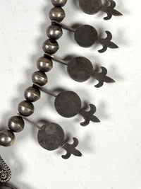 Navajo Sterling Silver Squash Blossom Naja Necklace