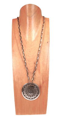 Hopi Pueblo Sterling Silver Overlay Sunface Pin/Pendant By Arthur Allen Lomayestewa