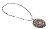 Hopi Pueblo Sterling Silver Overlay Sunface Pin/Pendant By Arthur Allen Lomayestewa