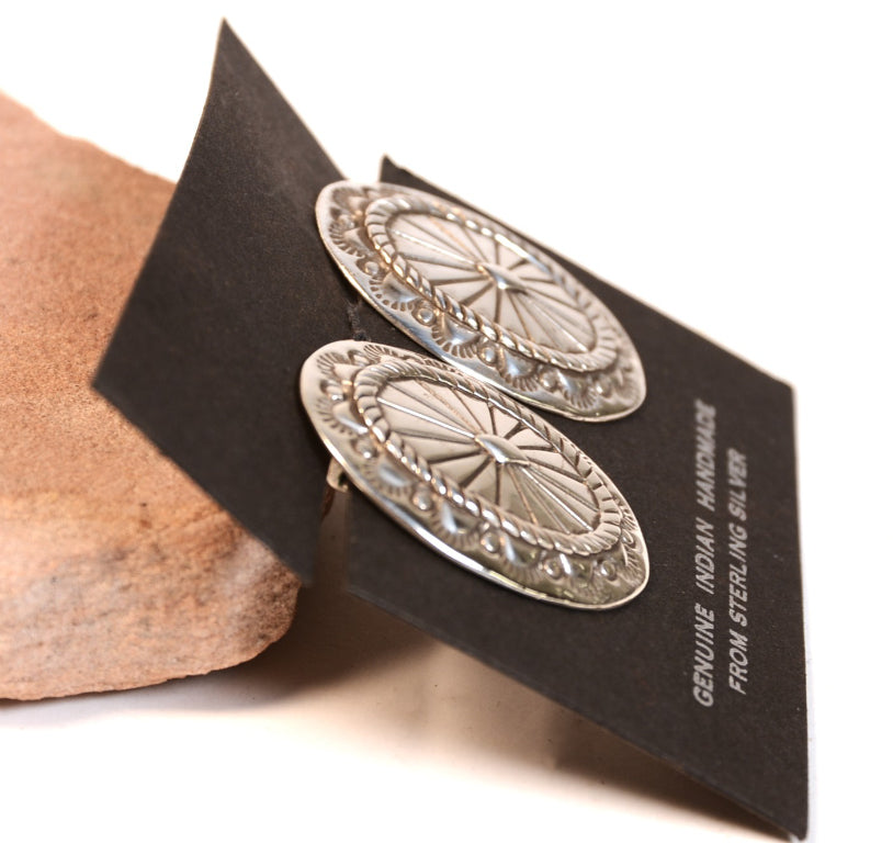 Navajo Concho Clip Earrings