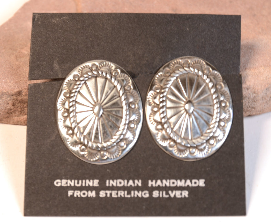 Navajo Concho Clip Earrings
