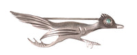 Navajo Sterling Silver Roadrunner Pin
