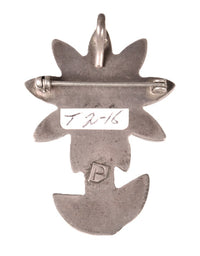 Zuni Pueblo Sterling Silver Inlaid Pin-Pendant