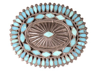 Zuni Pueblo Sterling Silver Oval Pin