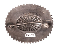 Zuni Pueblo Sterling Silver Oval Pin
