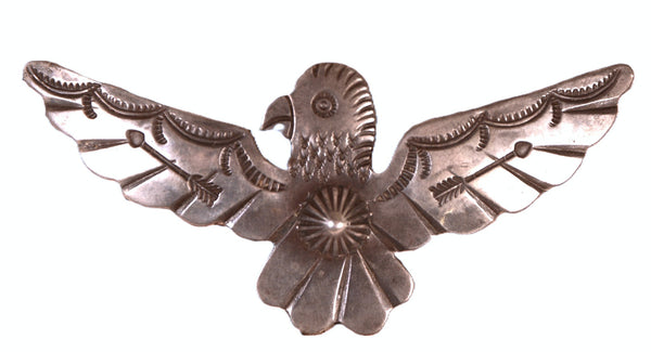 Navajo Sterling Silver Thunderbird - Eagle Pin - "Fred Harvey" Style