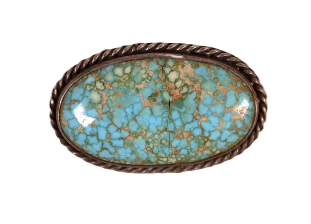 Navajo #8 Spider Turquoise Oval Pin