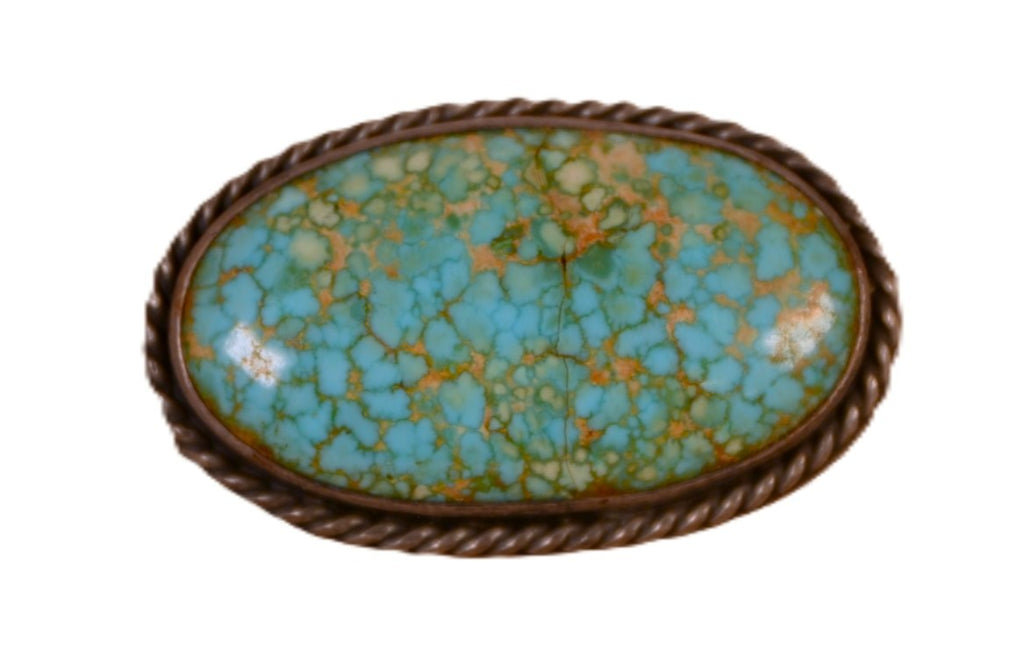 Navajo #8 Spider Turquoise Oval Pin