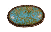 Navajo #8 Spider Turquoise Oval Pin