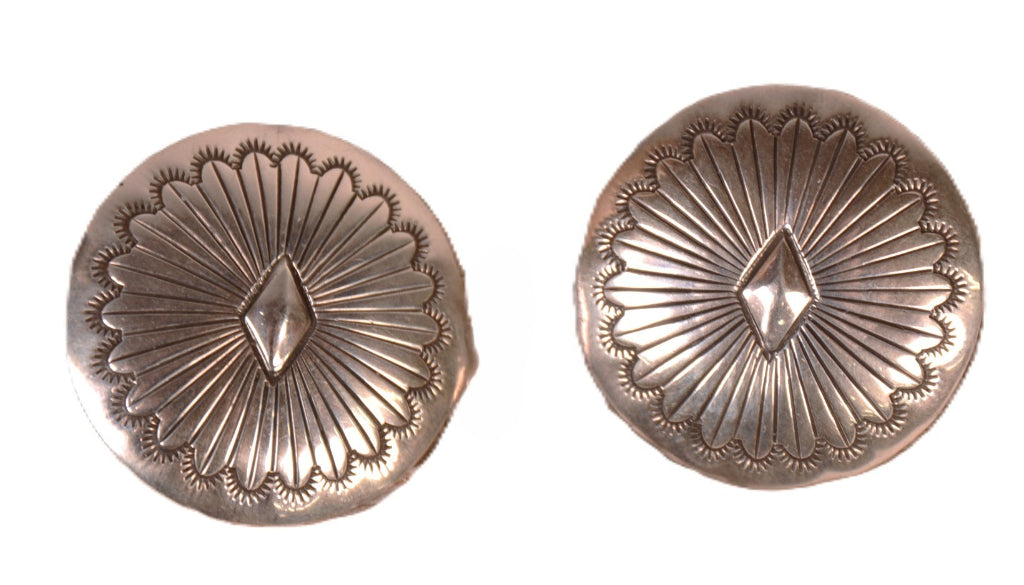 Navajo Large Sterling Silver Button Covers