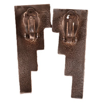 Navajo Sand Cast Sterling Silver Clip Earrings