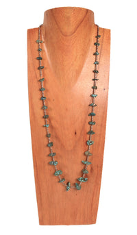 Navajo Heishi and Nugget Green Turquoise Necklace