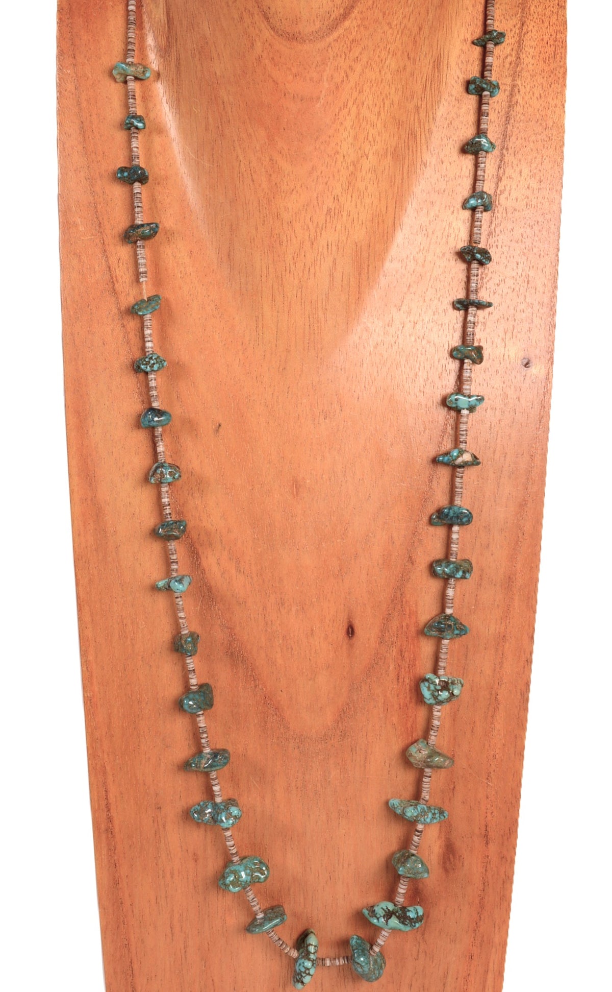Navajo Heishi and Nugget Green Turquoise Necklace