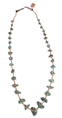 Navajo Heishi and Nugget Green Turquoise Necklace