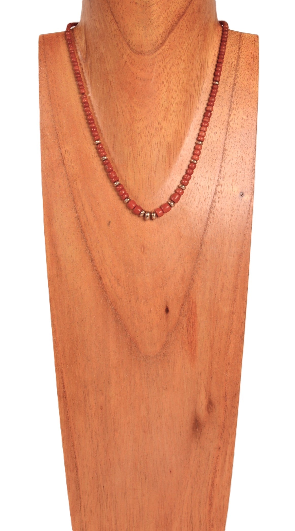 Navajo Coral and Gold Beads Necklace