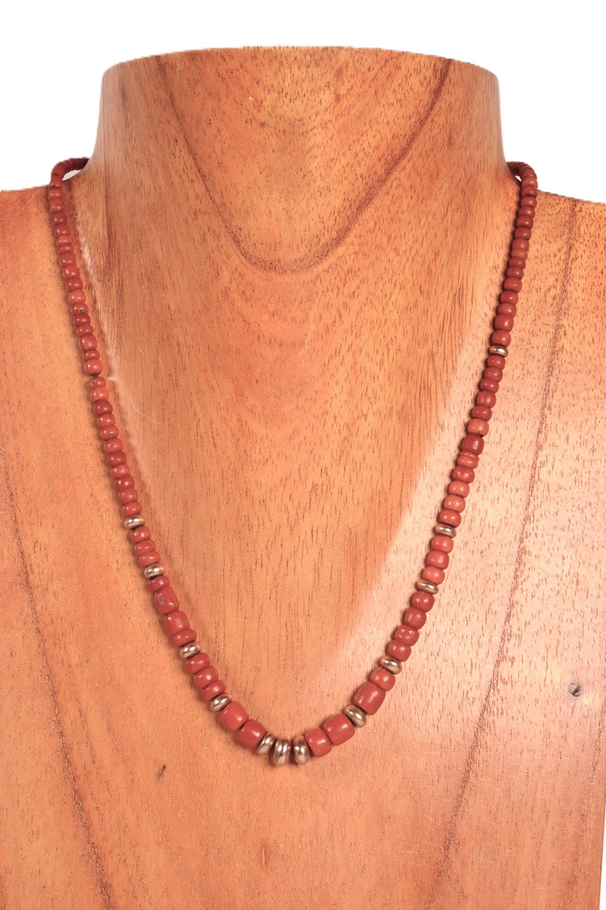 Navajo Coral and Gold Beads Necklace