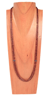 Santo Domingo Pueblo Dark Red Coral Beads Necklace