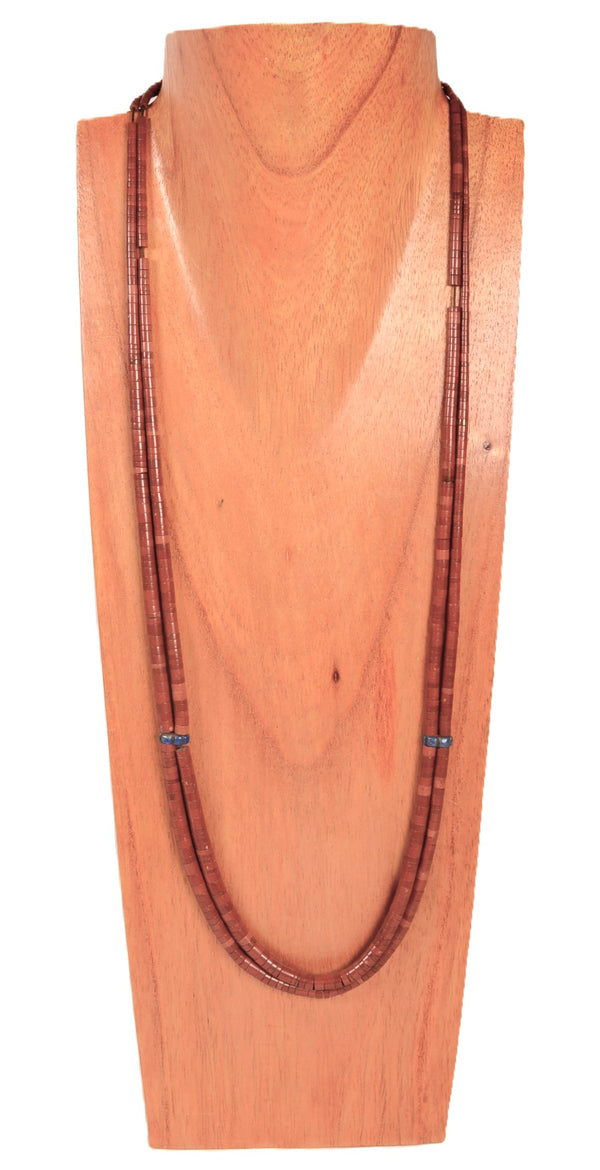Santo Domingo Pueblo Dark Red Coral Beads Necklace