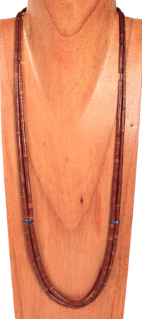 Santo Domingo Pueblo Dark Red Coral Beads Necklace