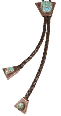 Navajo Large Oval #8 Spiderweb Turquoise Bolo