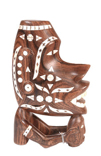 South Pacific Inlaid Shell Tiki Head